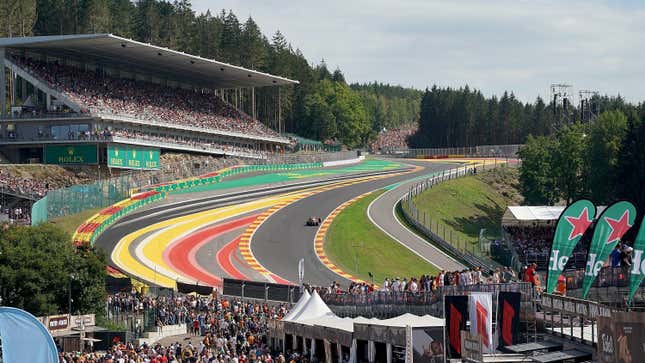 Formula 1 World Championship, Belgian Grand Prix, Race: Sergio Perez from Mexico of the Oracle Red Bull team is on track at Spa.