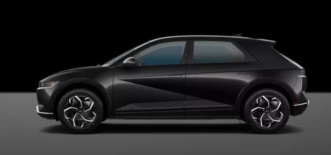 A side profile of a black 2023 Hyundai Ioniq 5